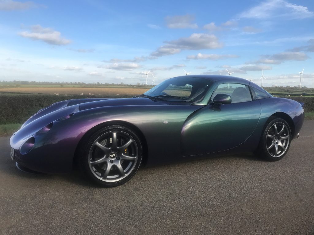 TVR Tuscan Open Violet – Spark 1/43, Miniature En Boîte, état Neuf